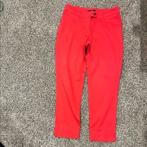 Coral color H&M cropped slacks